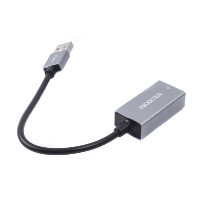 Адаптер, USB на Ethernet, 100 Mbps, метал, темно-сірий