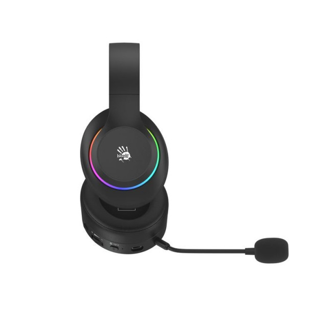 Ігрові бездротові навушники з мікрофоном, RGB підсвічування, Bluetooth + 2.4GHz + 3.5 jack