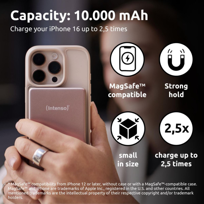 Портативний зарядний пристрій USB 10000MAH MAG ROSE MW10000 7344033 INTENSO