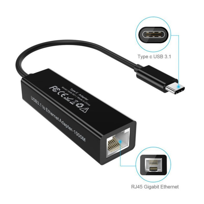 Адаптер, з USB Type-C на Gigabit Ethernet