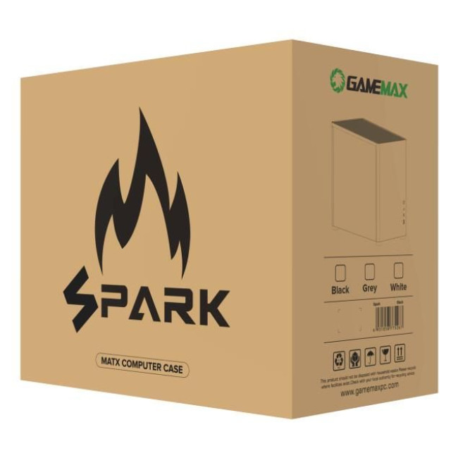 Корпус для комп'ютера ATX W/O PSU SPARK FULL WHITE GAMEMAX