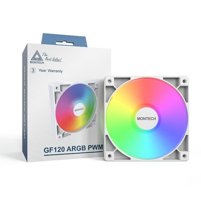Корпусний вентилятор 120MM GF120 PWM WHITE MONTECH
