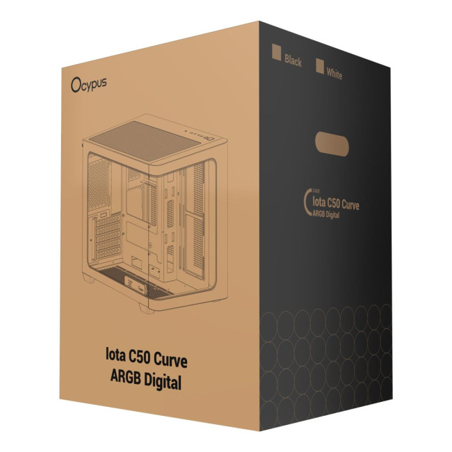 Корпус для комп'ютера IOTA C50 BK CURVE ARGB DIGITAL (IOTA-C50-BKD300CD-GL) OCYPUS