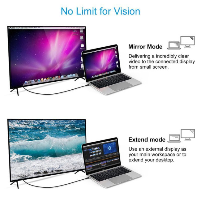 Кабель USB-C на HDMI, 4K 60Гц, 3 м