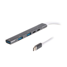 Хаб USB 3.0 Type-С на 4 порти, 1xUSB-A 3.0, 2xUSB-A 2.0, 1xUSB-C (PD100W charging), 1хUSB-C