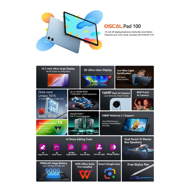 Планшет PAD100 BLUE 12
