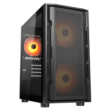 Ігровий корпус, 2*140mm, 1*120mm ARGB вентилятори передвстановлені, mATX/mini-ITX, USB3.0 x 2, USB3.0x2, USB2.0x1, Audio x1, скляне вікно