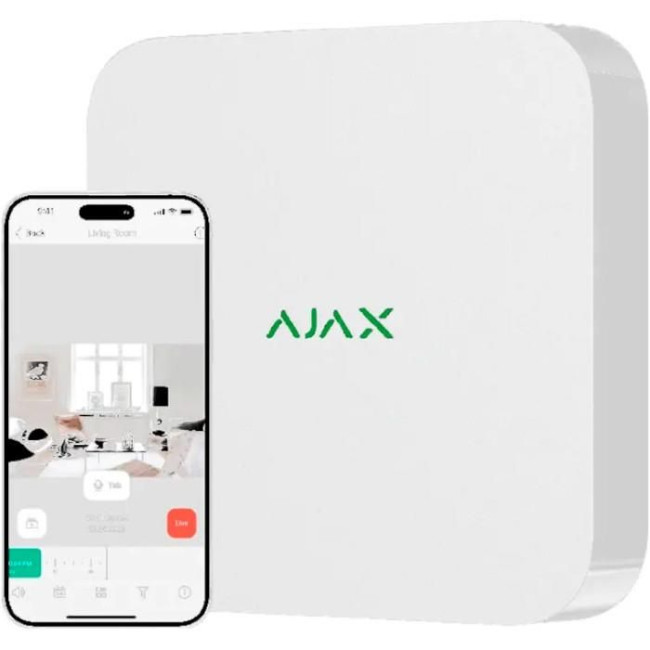 Ajax NVR (8ch) (8EU) ASP white мережевий відеореєстратор