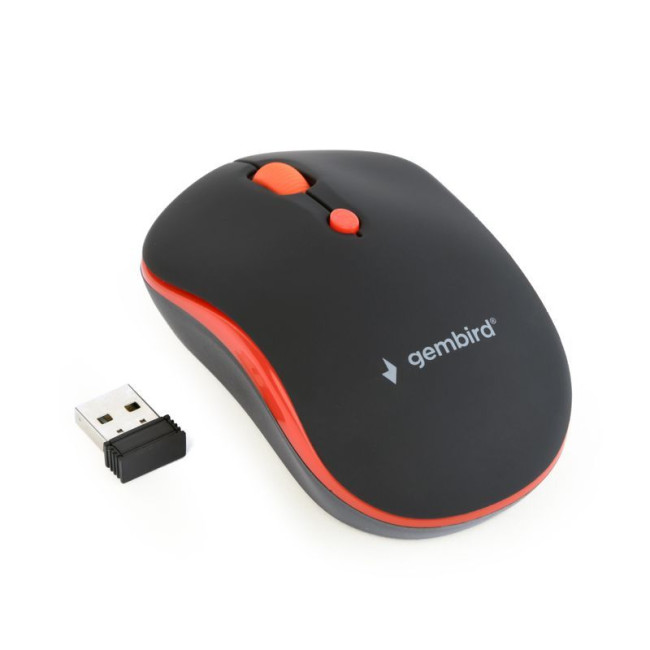 Бездротова оптична миша, USB, 1600 dpi, червона