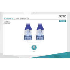 Патч-корд CAT 5e U-UTP, ПВХ AWG 26/7, довжина 0,5 м, синій DK-1512-005/B DIGITUS by ASSMANN