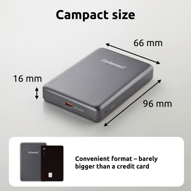 Портативний зарядний пристрій USB 10000MAH MAG GREY MW10000 7344034 INTENSO