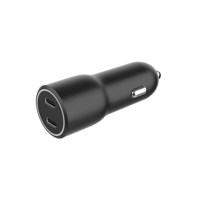 Автомобільний ЗП, 2xUSB-C (PD 20W), чорний