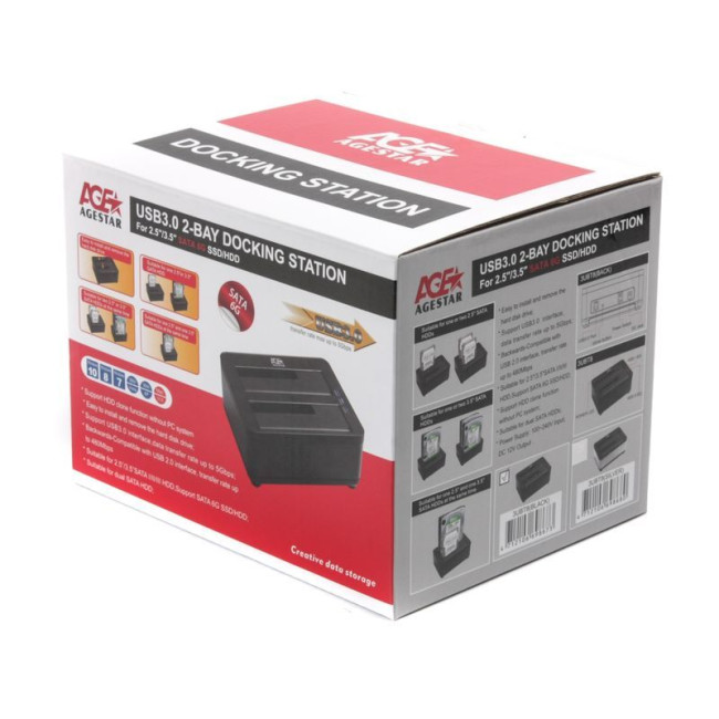 Док-станція, USB 3.0 2 слоти, чорний