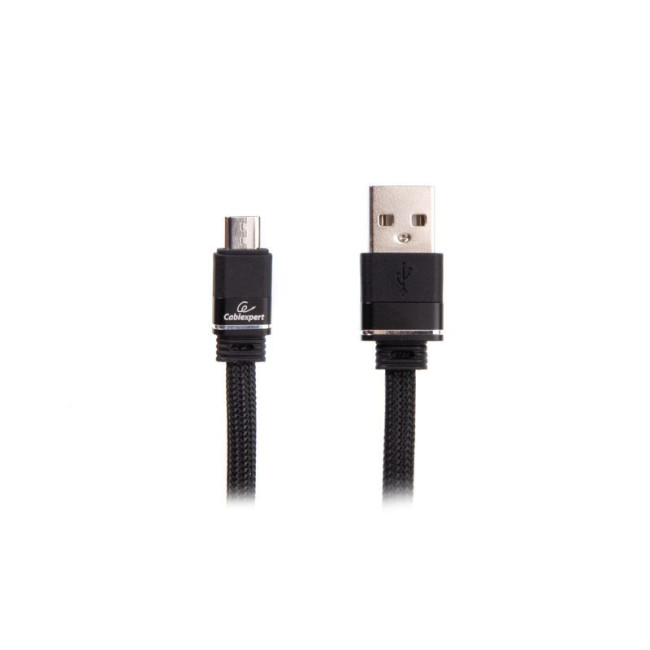 Кабель micro USB 2.0 A-тато/Micro B-тато, преміум, плоский, 2.4 А