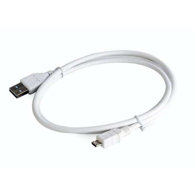 Кабель micro USB 2.0, A-тато/micro B-тато, білий, 0.5 м, преміум
