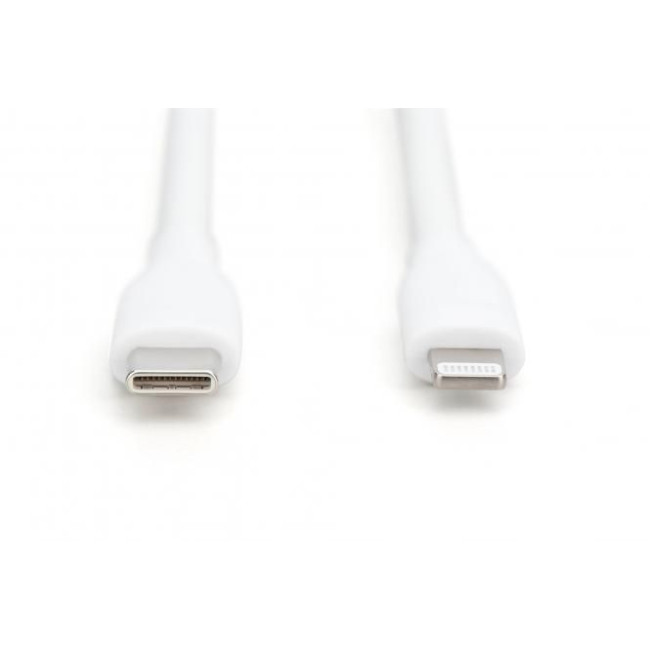Кабель для зарядки USB, USB-C - Lightning 2 м, USB 2.0, 60W, силіконовий, білий AK-600110-020-W DIGITUS by ASSMANN