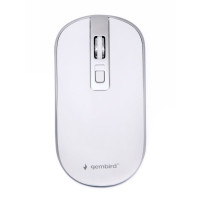 Бездротова оптична миша, USB, 1600 dpi, біла з сірим