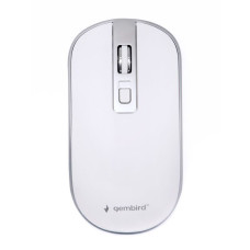Бездротова оптична миша, USB, 1600 dpi, біла з сірим