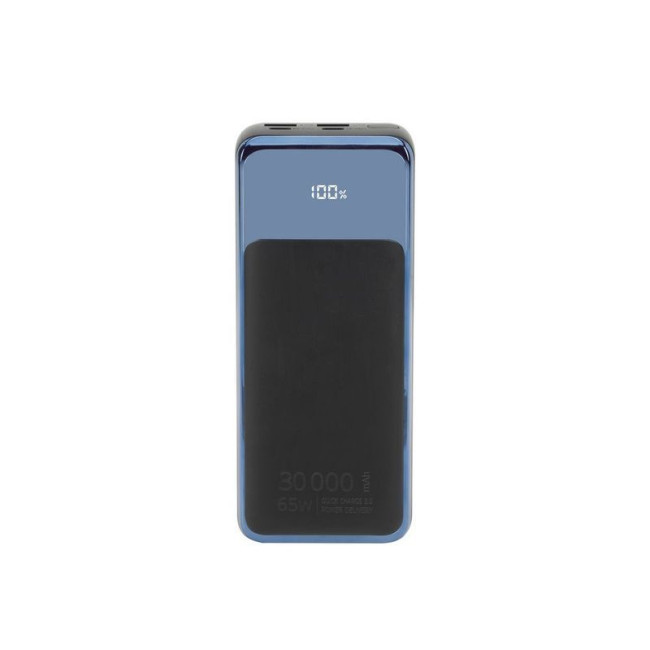 Портативний зарядний пристрій, 30000 mA, QC/PD 65W, з LCD, чорний