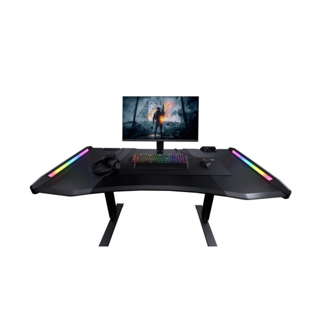 Стіл для геймера, ергономічний дизайн, USB 3.0/Audio хаб, RGB підсвічування, Type-C, регулювання висоти