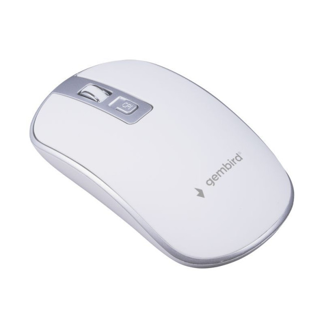 Бездротова оптична миша, USB, 1600 dpi, біла з сірим