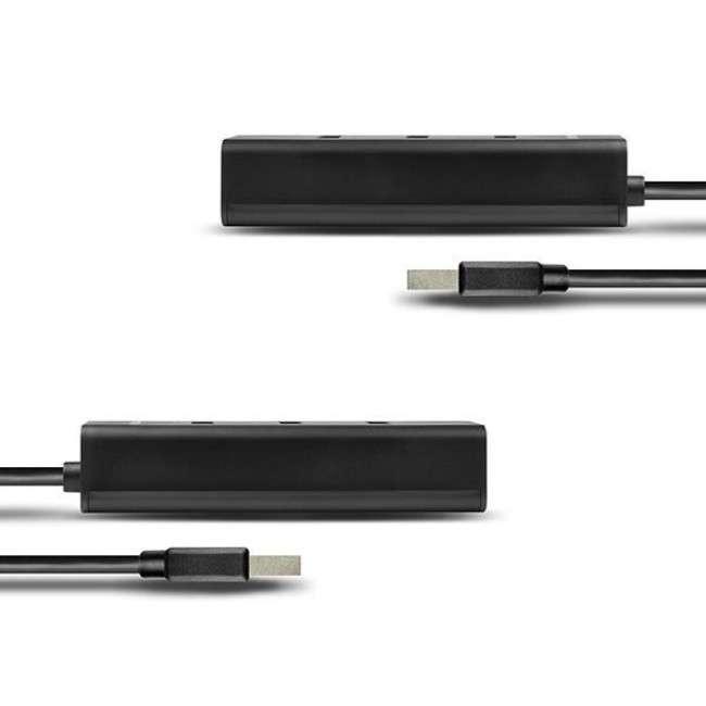 Хаб AXAGON HUE-S2BL USB3.0 CHARGING hub, 1.2м кабель, MicroUSB зарядка, Чорний