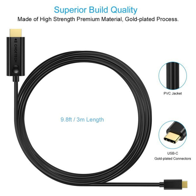 Кабель USB-C на HDMI, 4K 60Гц, 3 м