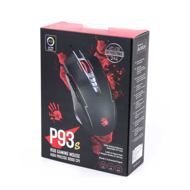 Ігрова миша Bloody Activated, RGB, 8000 CPI, 20M натискань