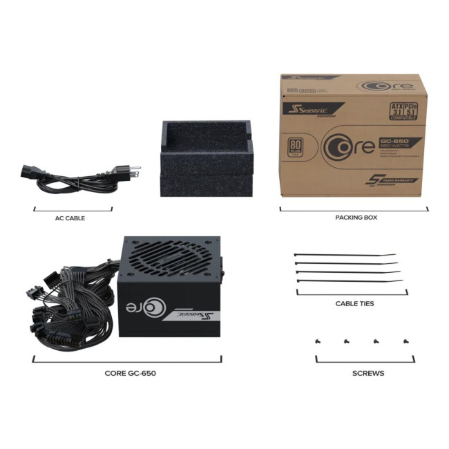 Блок живлення ATX 650W CORE GC-650 ATX31 SEASONIC