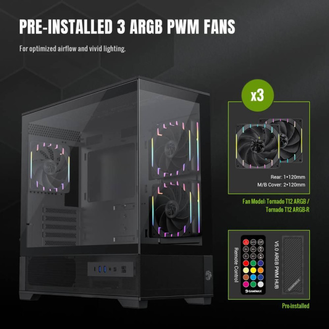 Корпус для комп'ютера MATX W/O PSU VISTA 2 MB GAMEMAX