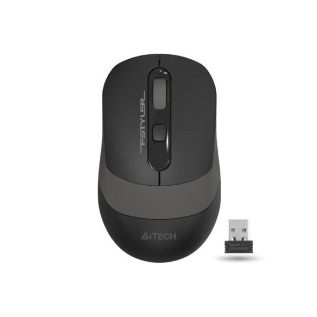 Миша бездротова Fstyler, USB, 2000 dpi, чорний + сірий