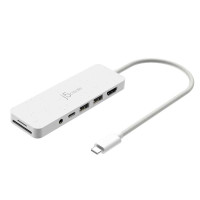 Мультиадаптер USB-C 6-в-1 (хаб/HDMI/картридер/аудіо), білий
