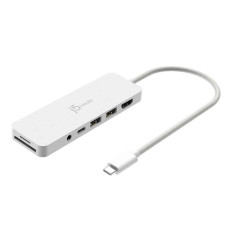Мультиадаптер USB-C 6-в-1 (хаб/HDMI/картридер/аудіо), білий