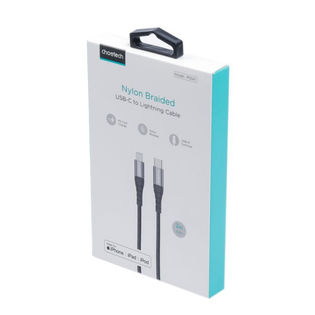 Кабель MFI, USB 2.0 Power Delivery (PD), C-тато/Lightning, 2 м
