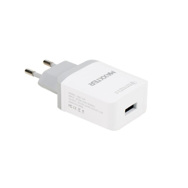 Зарядний пристрій, 1 USB (швидке заряджання Qualcomm) 5V/3A-9V/2A-12V/1.5A