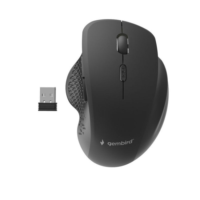 Бездротова оптична миша, USB, 1600 dpi, 6 кнопок, чорна