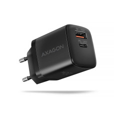Мережевий зарядний пристрій AXAGON ACU-PQ20, QC3.0/AFC/FCP + PD type-C, 20W, Чорний