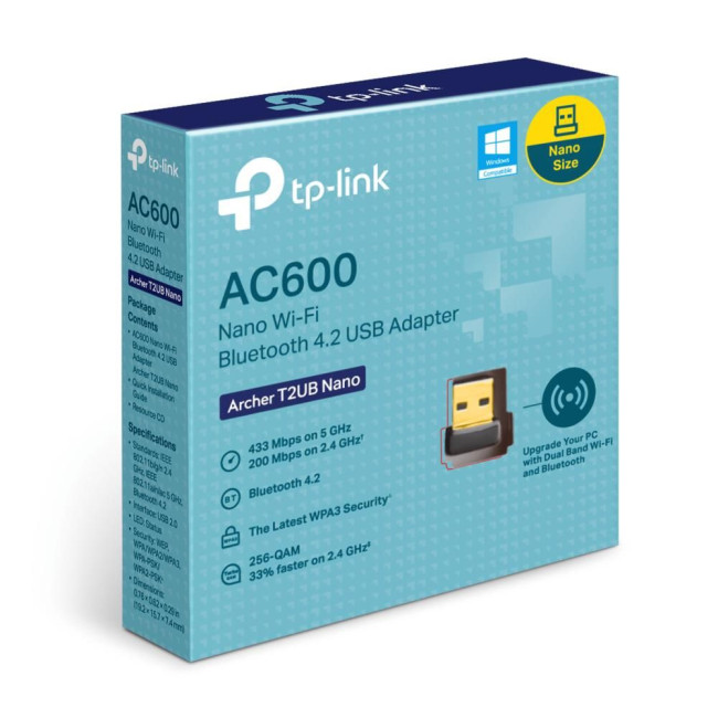 Бездротовий Nano Wi-Fi Bluetooth 4.2 USB-адаптер, Archer T2UB Nano TP-LINK