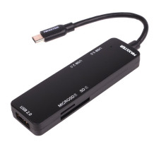 Хаб USB 3.0 Type-С на 3 порти, 1x USB3.0 USB A + 2x USB2.0 USB A + 1x SD card