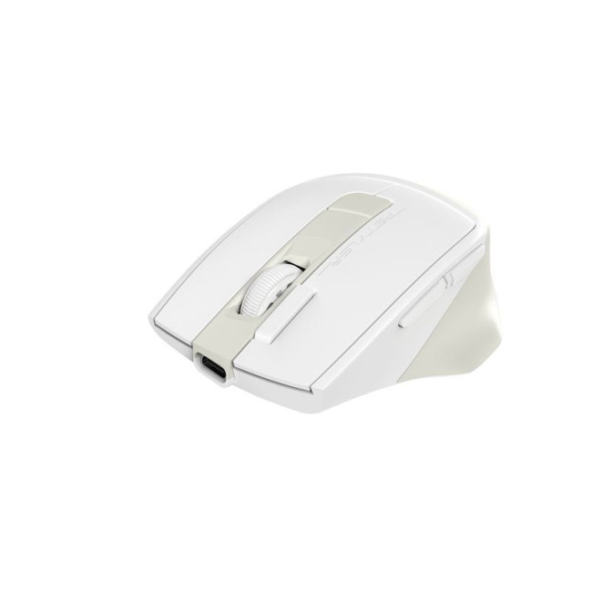 Миша бездротова безшумна Fstyler, Bluetooth / 2.4 ГГц, вбудований акумулятор, 2000DPI, білий+бежевий