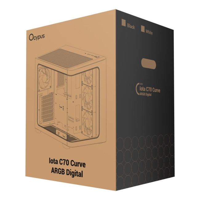 Корпус для комп'ютера IOTA C70 WH CURVE ARGB DIGITAL (IOTA-C70-WHD400CD-GL) OCYPUS