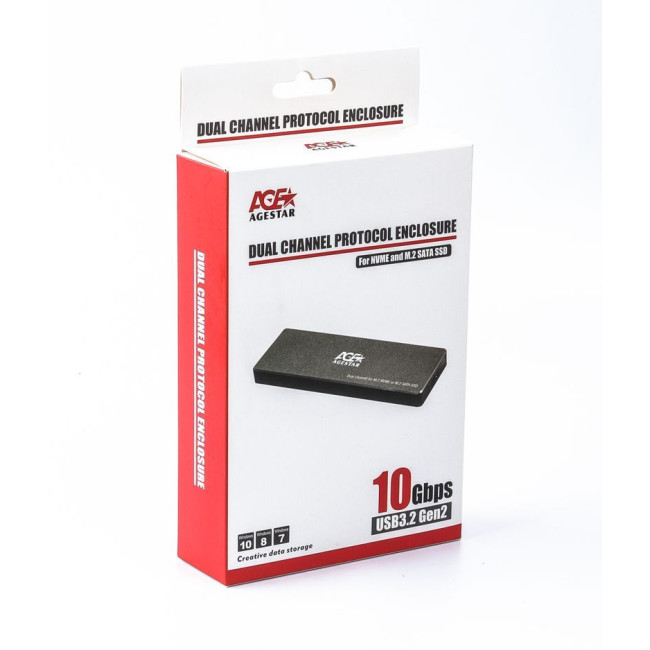 Зовнішня кишеня для M2 SATA&NVME, метал, чорний