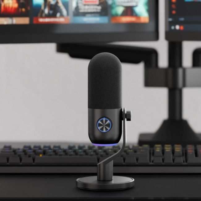 Мікрофон Streamplify MIC MINI-48-RGB-ST, чорний