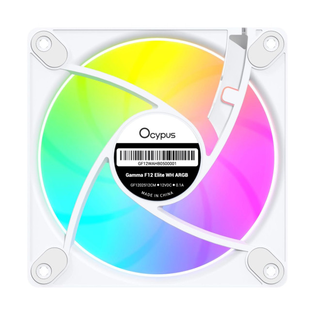 Корпусний вентилятор GAMMA F12 ELITE WH ARGB REVERSE BLADE (GAMMA-F12-WH1AM01E-GL) OCYPUS