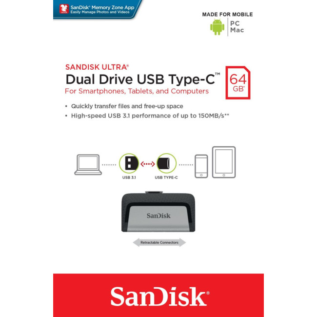 Флеш-пам'ять (накопичувач USB) USB-C 64GB SDDDC2-064G-G46 SANDISK