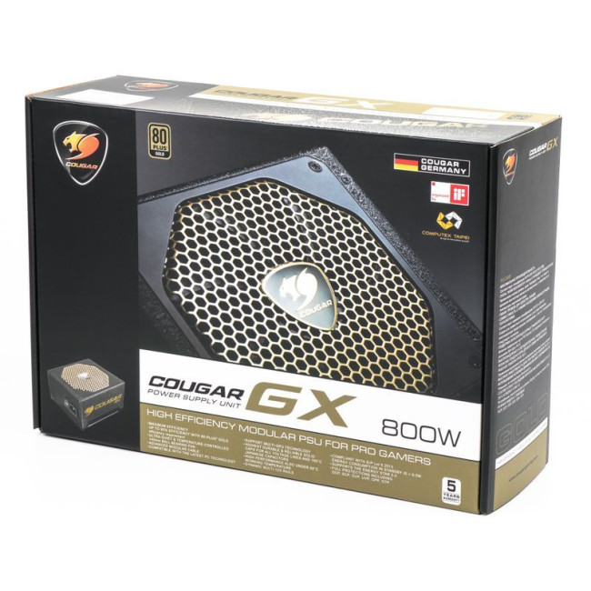 Блок живлення 800 Вт, 80 Plus Gold, Modular, 140 мм Ultra Quiet Fan, 10 SATA + 4PCI-E