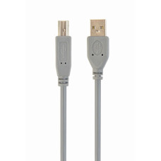 Кабель USB2.0 A-тато/B-тато, сірий, 1.8 м, преміум