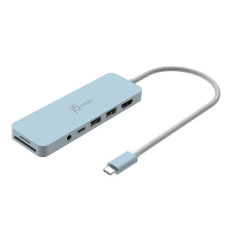 Мультиадаптер USB-C 6-в-1 (хаб/HDMI/картридер/аудіо), блакитний