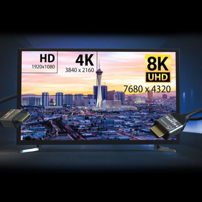 Кабель HDMI V.2.1, 8К 60Гц, HDR10, HLG, 48Gbps, YUV 4:4:4, позолочені конектори, 2 м