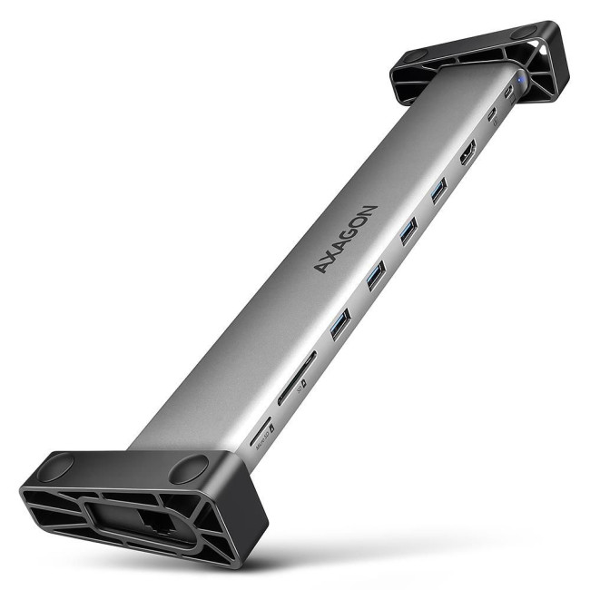 Хаб концентратор AXAGON HMC-10HLS USB-C 5Гбіт/с 9in1 hub, сірий